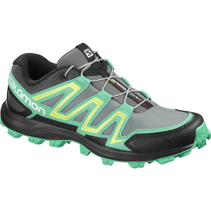 Chaussures De Trail Running Salomon Femme Argent / Vert - Salomon SPEEDTRAK W - France (7685-GSHIO)